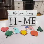 Welcome to My/Our Home - Seasonal Door Hanger, Family Welcome Sign With 7 Interchangeable Pieces - Gifts for Family, New Homeowners