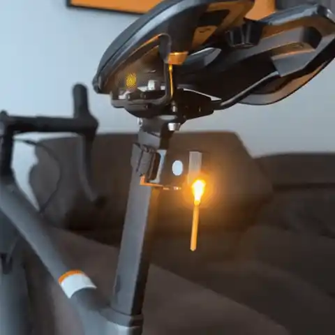 LED bicycle rear light in action