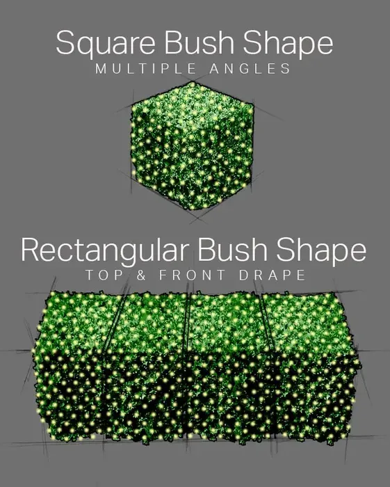 How to Wrap Square Bushes With Net Lights