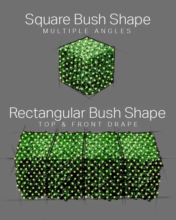 How to Wrap Square Bushes With Net Lights